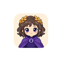Cute Muse-style sketch icon in a purple cloak, not an official Sentry or Meta logo